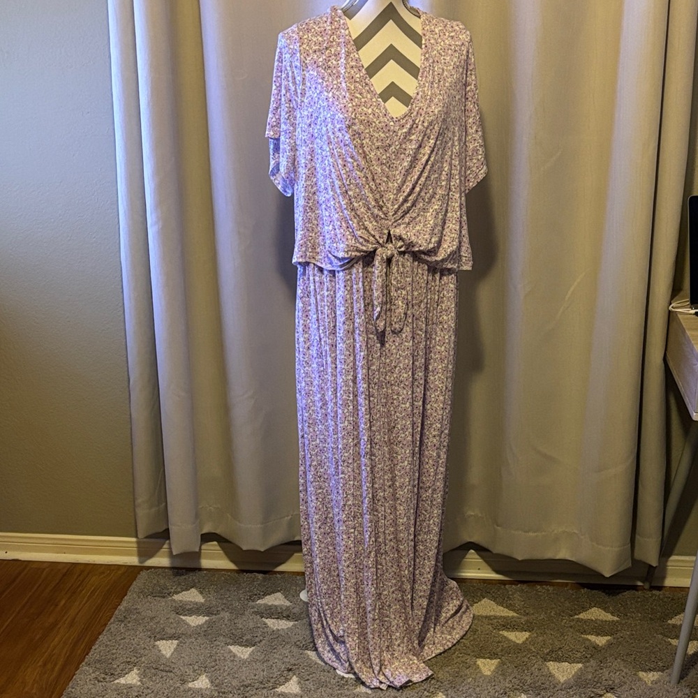 Lane Bryant Pink and Cream Patterned Dress